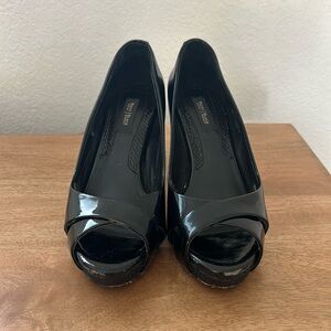 White House Black Market Black open-toe heel